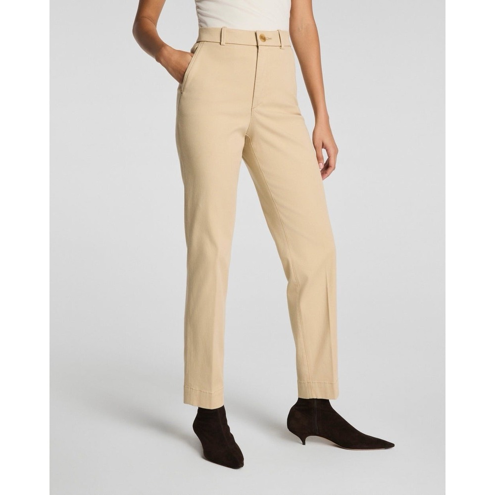 Women's Spanx Stretch Twill Straight Chino Khaki Pants Size Small